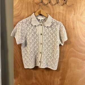 Lace collared shirt